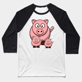 Mamma and Baby Pigs Baseball T-Shirt